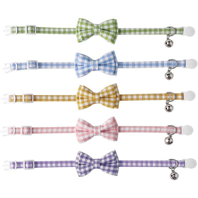 Candy Color Plaid Bowknot