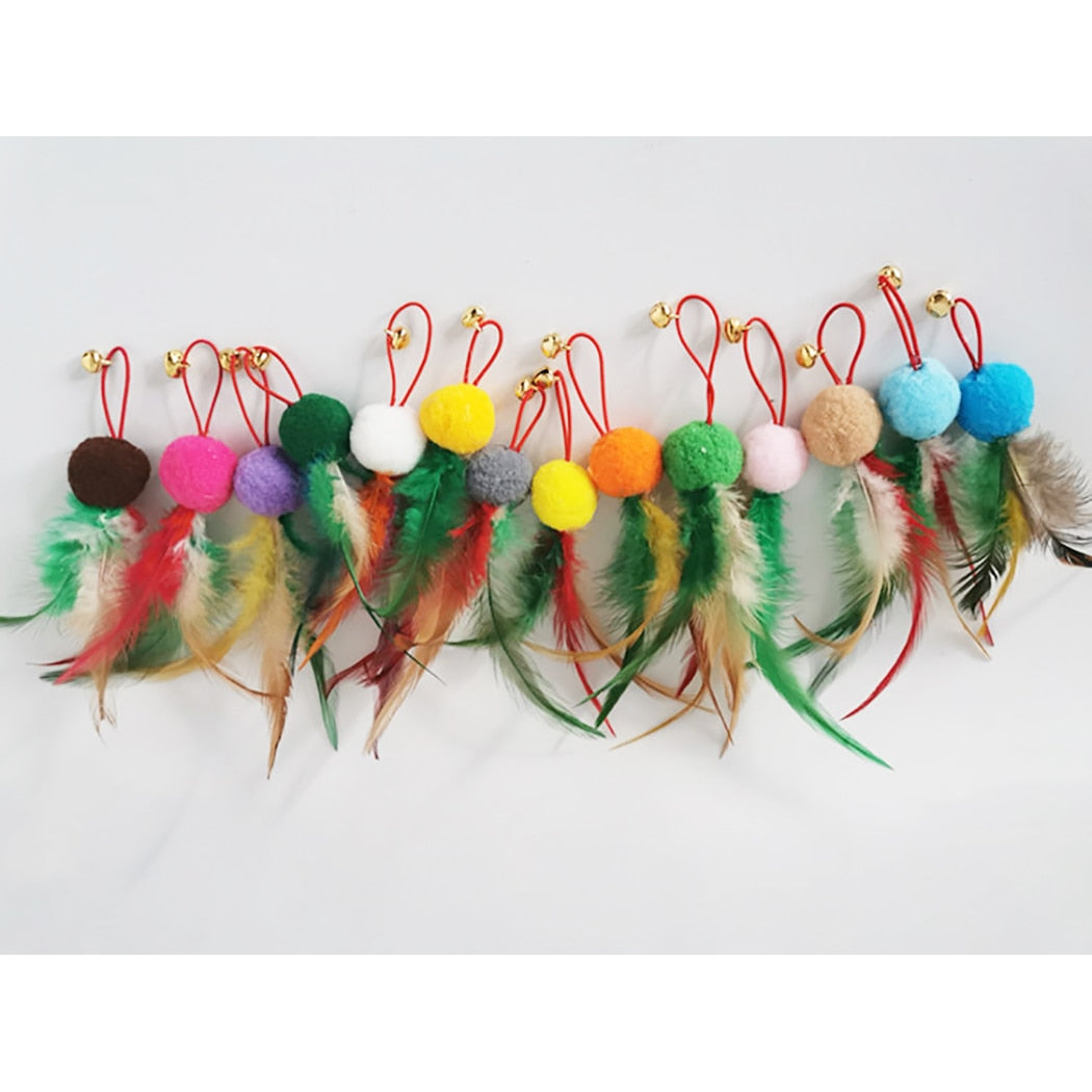 10Pcs Colorful Feather Cat Toys